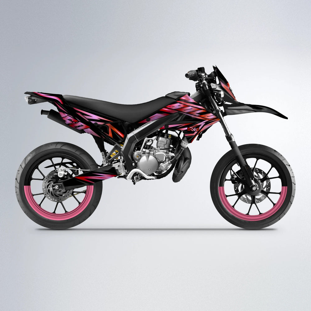 SCAN Derbi Senda supermoto graphics kit in Red & Orange