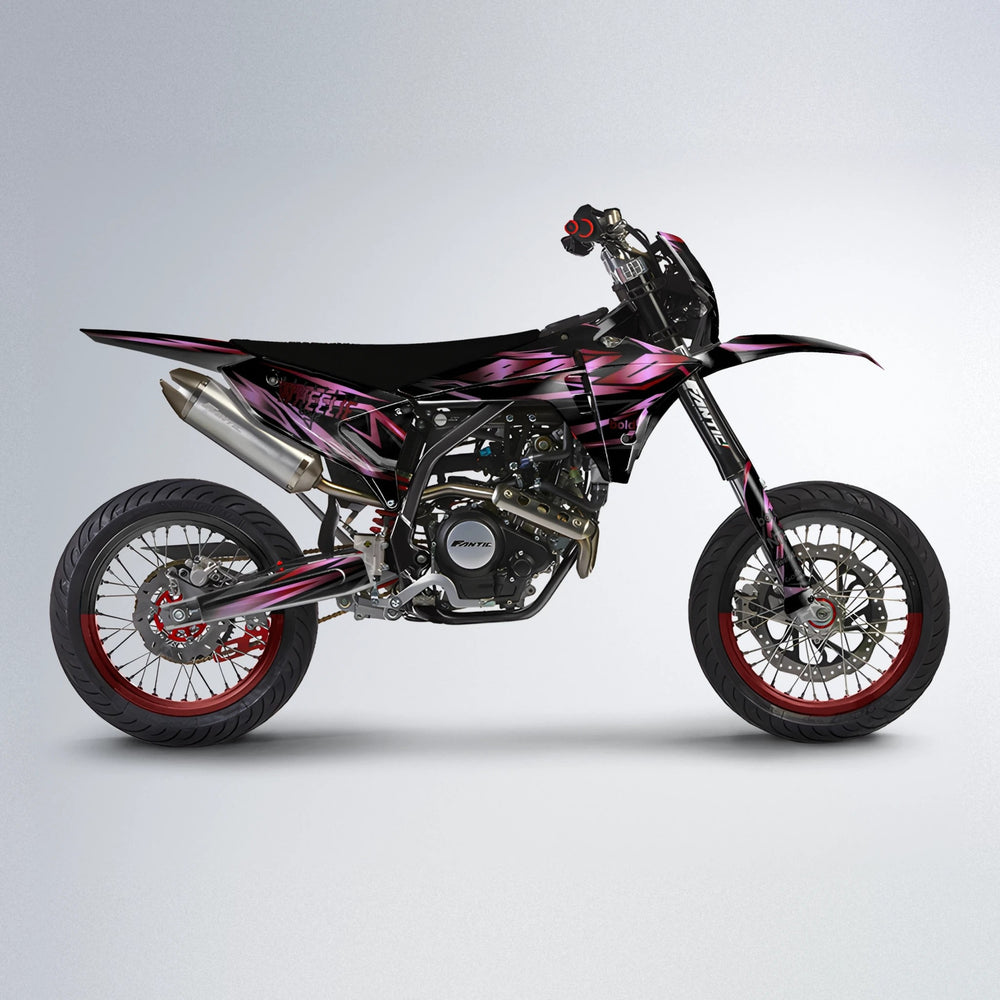SCAN Fantic supermoto graphics kit in Black & Red
