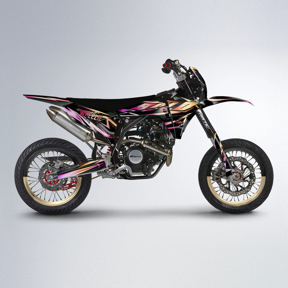 SCAN Fantic supermoto graphics kit in Pink & Yellow