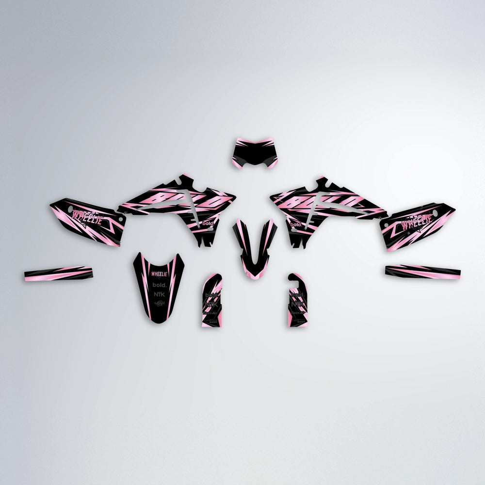 SCAN Fantic graphics kit parts layout in Sakura Pink
