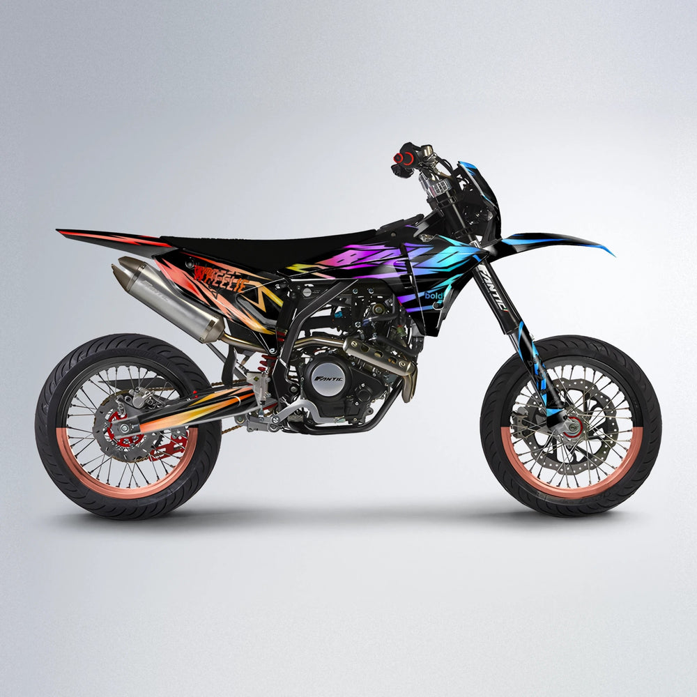 SCAN Fantic supermoto graphics kit in Sunset Fade
