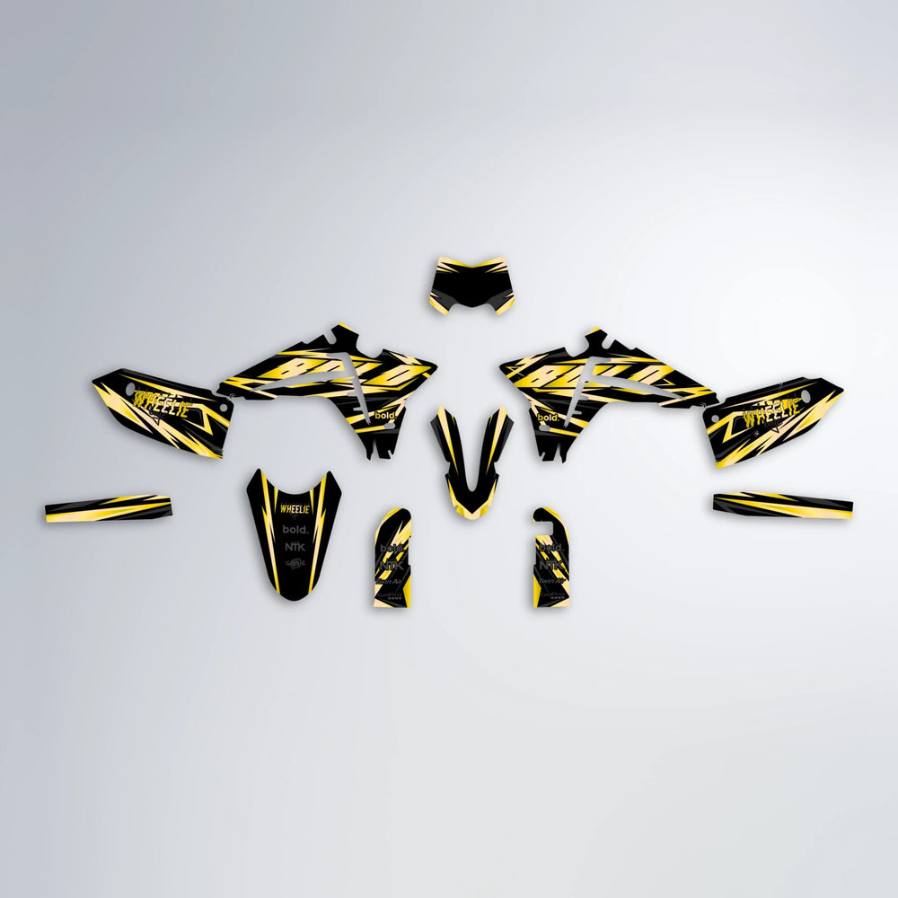 SCAN Fantic graphics kit parts layout in Yellow