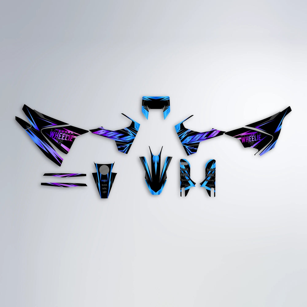 SCAN Husqvarna 701 graphics kit parts layout in Blue Purple Fade