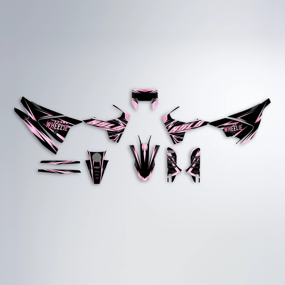 SCAN Husqvarna 701 graphics kit parts layout in Sakura Pink