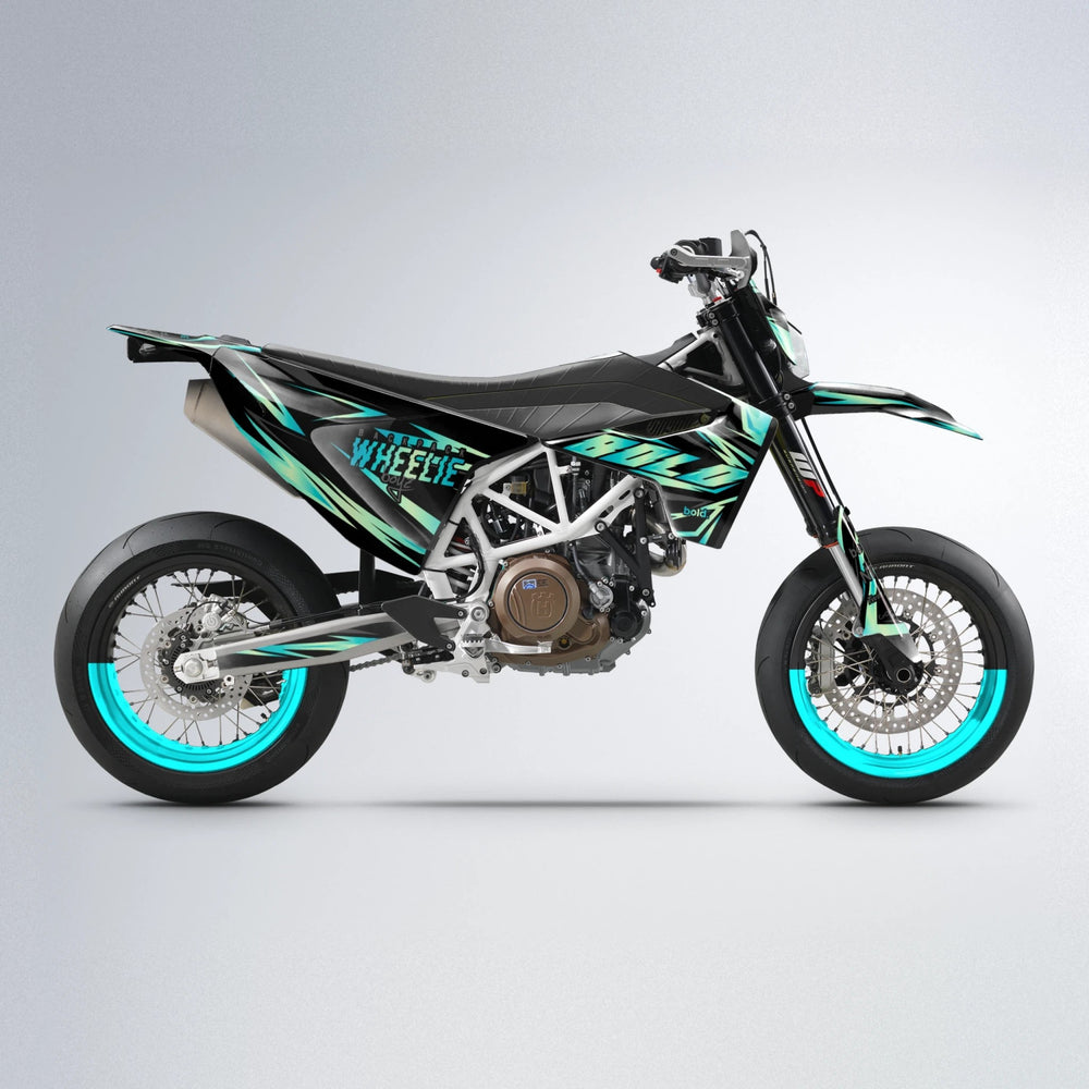 SCAN Husqvarna 701 supermoto graphics kit in Teal