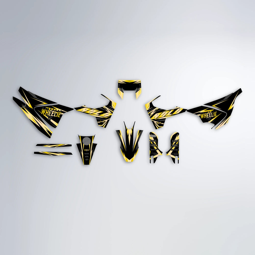 SCAN Husqvarna 701 graphics kit parts layout in Yellow