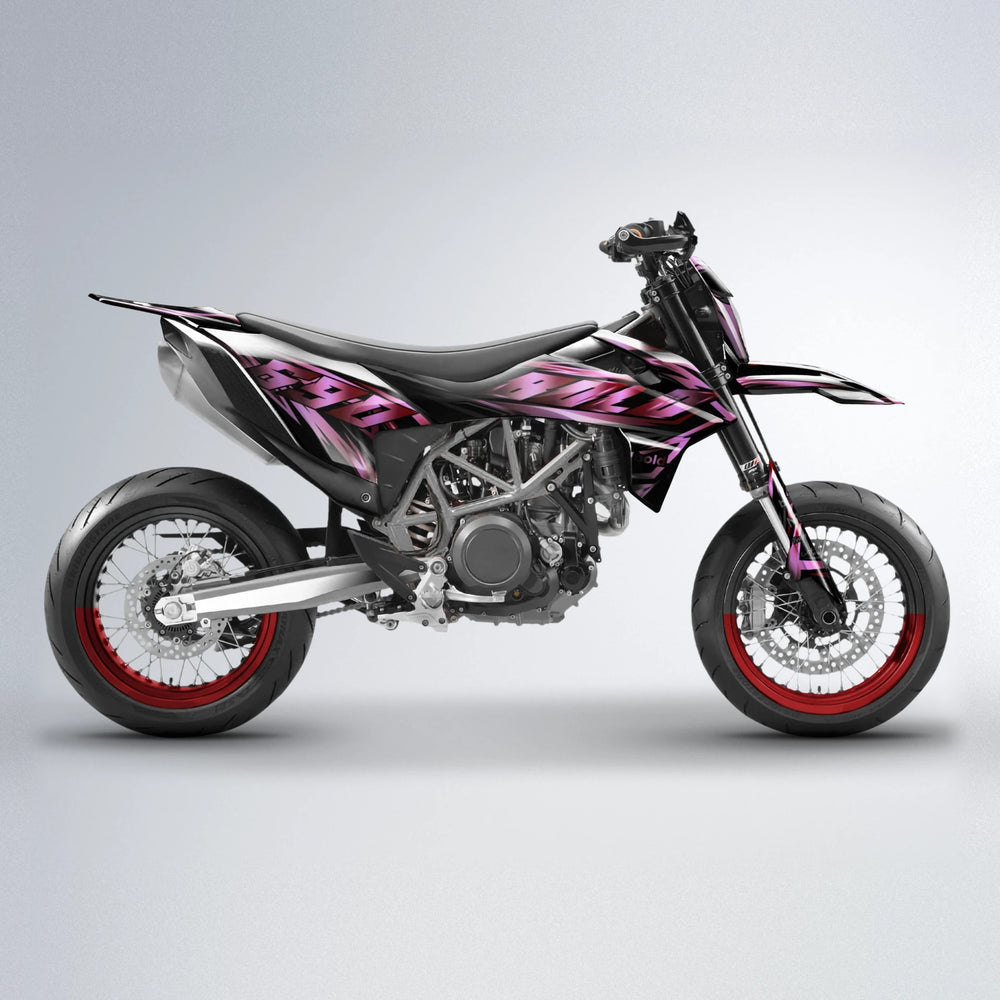 SCAN KTM SMC 690 supermoto graphics kit in Black & Red