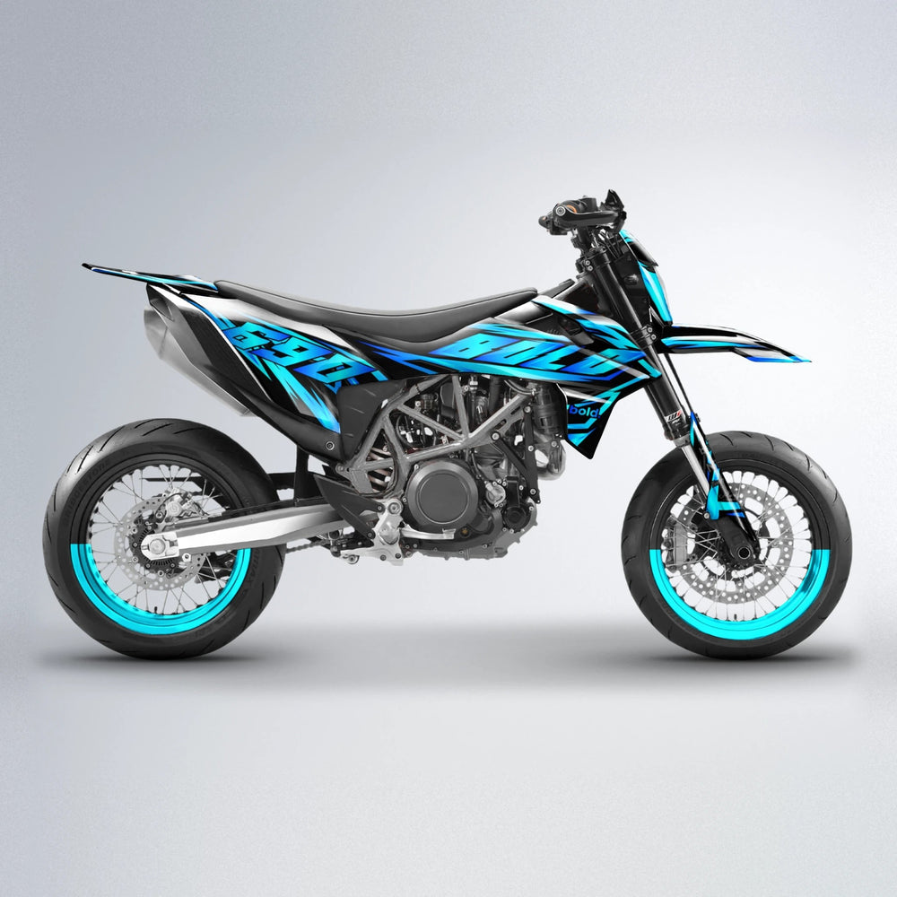 SCAN KTM SMC 690 supermoto graphics kit in Blue