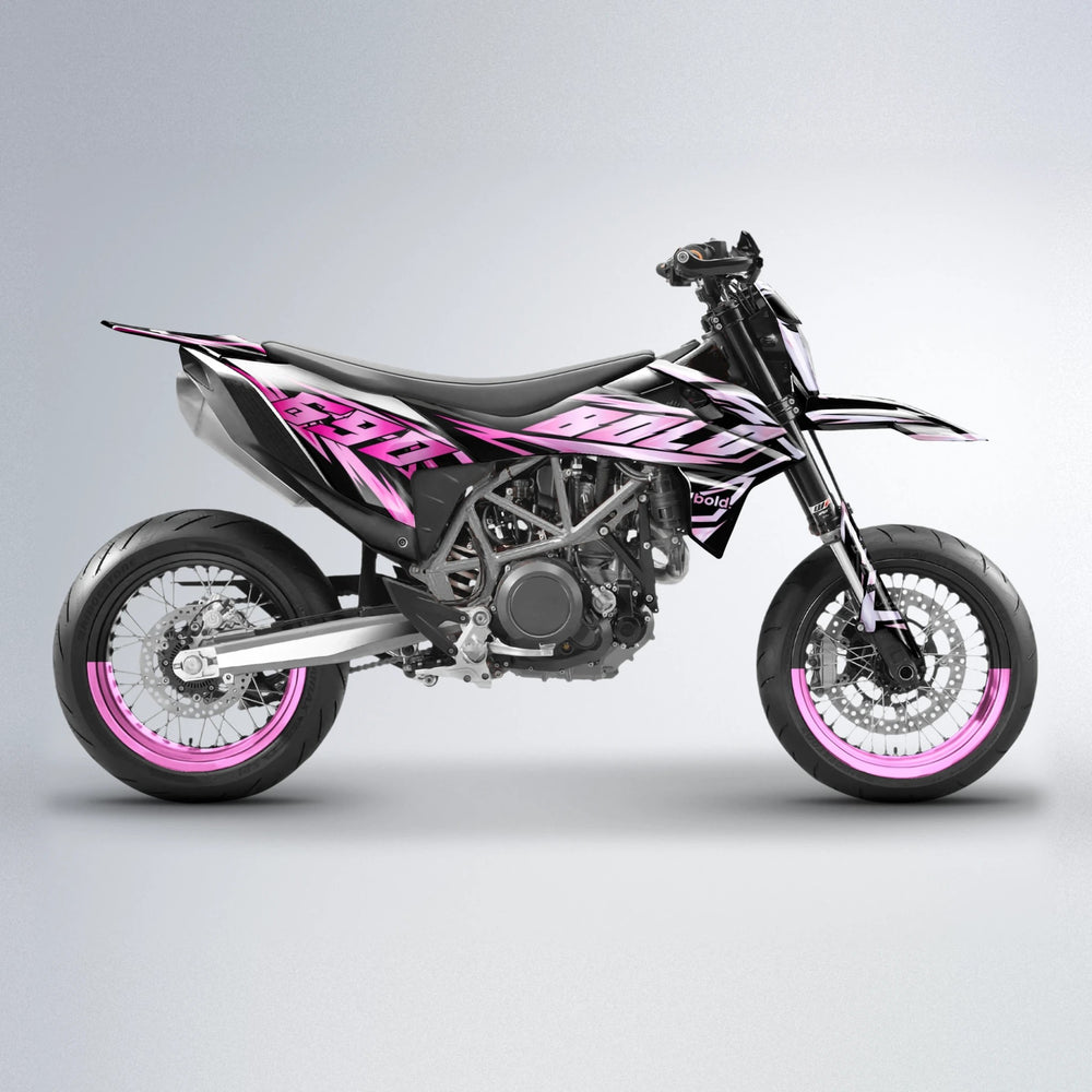 SCAN KTM SMC 690 supermoto graphics kit in Flamingo