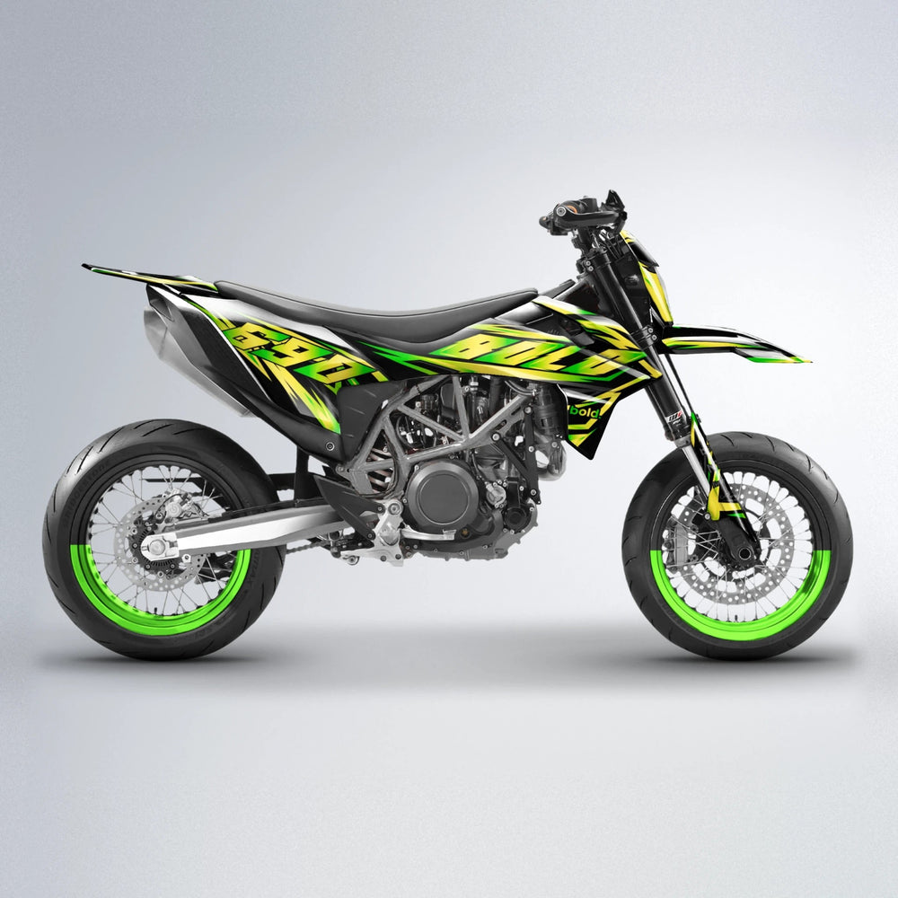 SCAN KTM SMC 690 supermoto graphics kit in Green