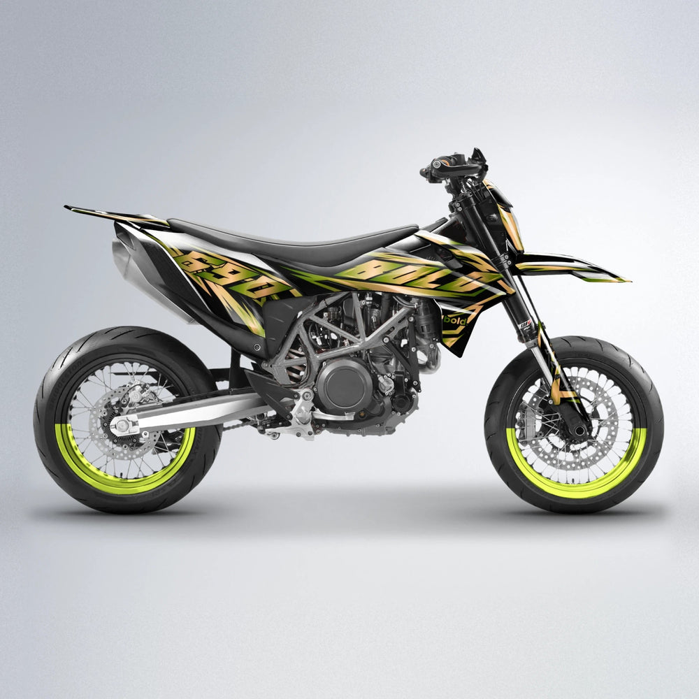 SCAN KTM SMC 690 supermoto graphics kit in Olive