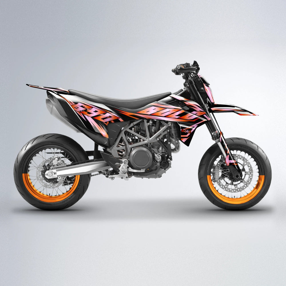 SCAN KTM SMC 690 supermoto graphics kit in Orange