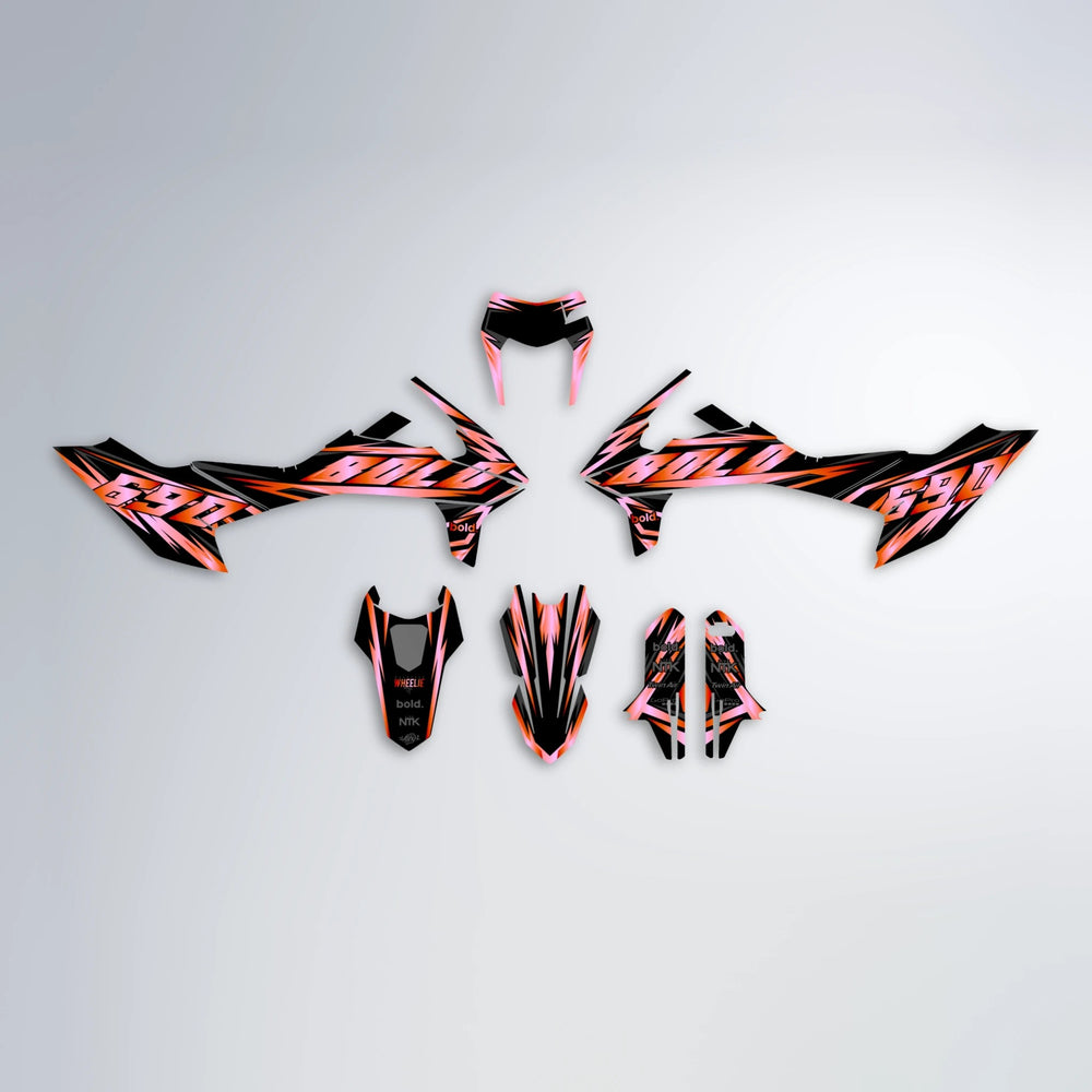 SCAN KTM SMC 690 graphics kit parts layout in Orange