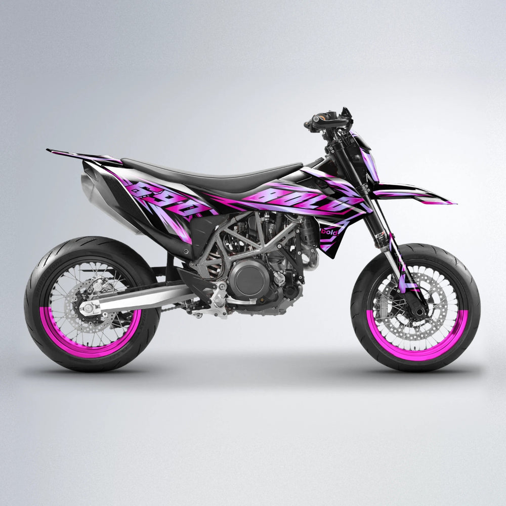 SCAN KTM SMC 690 supermoto graphics kit in Pink