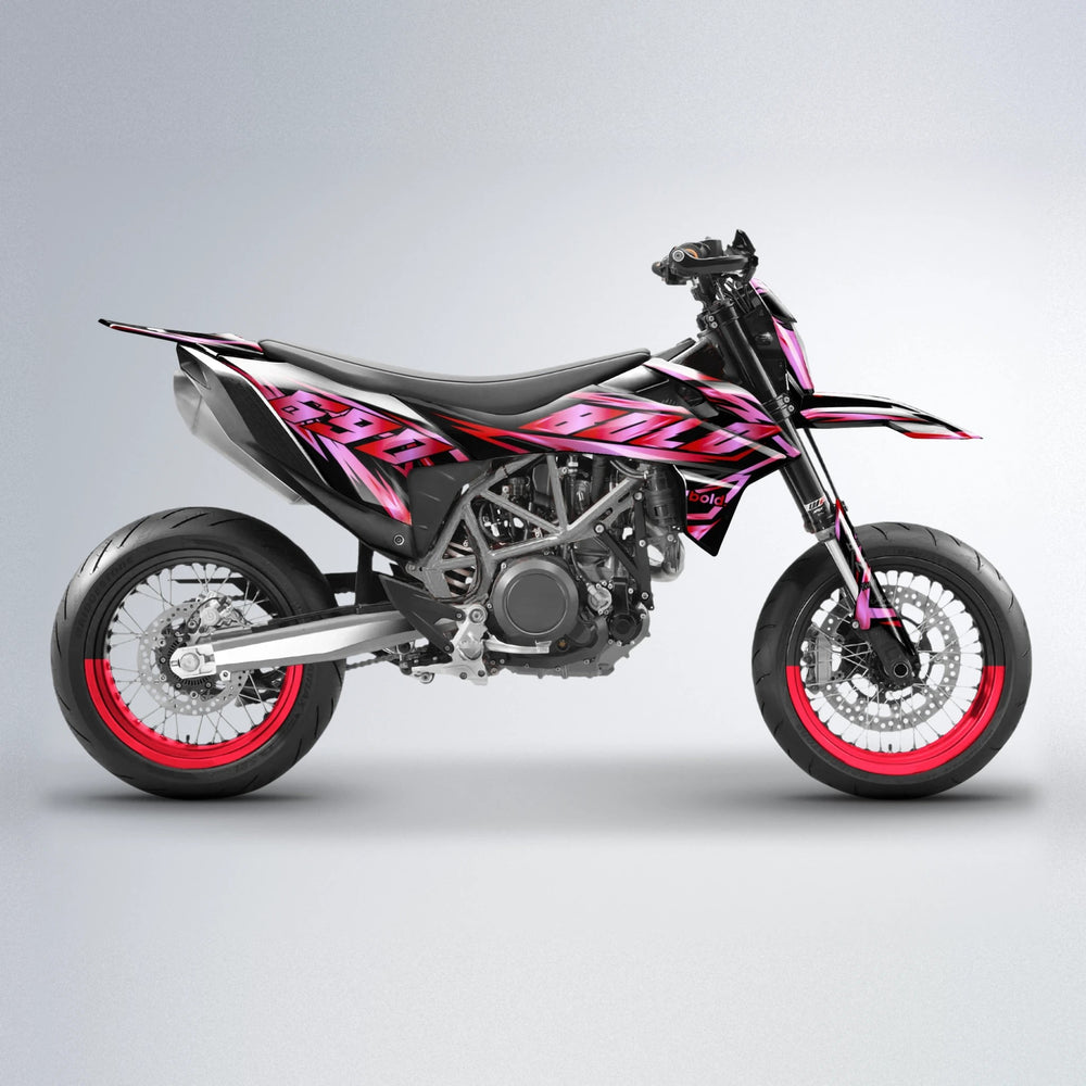 SCAN KTM SMC 690 supermoto graphics kit in Red