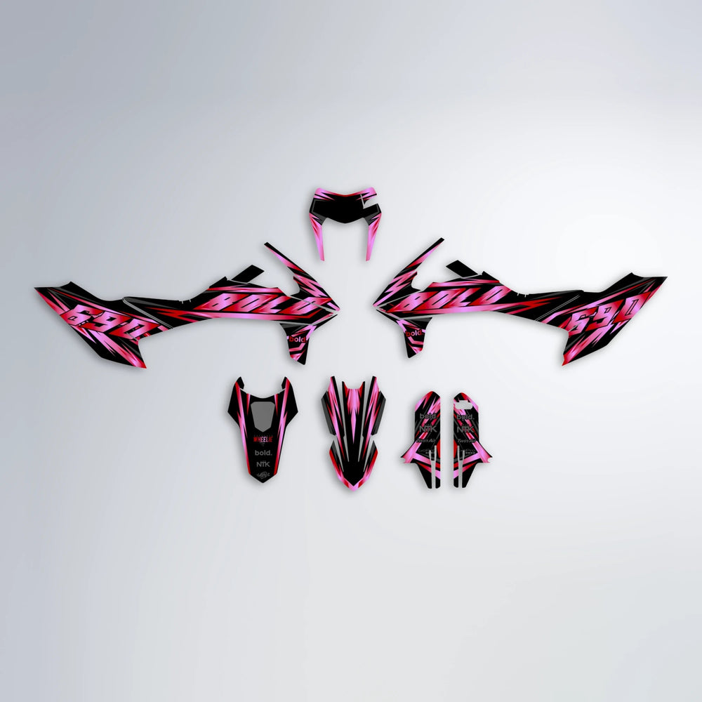 SCAN KTM SMC 690 graphics kit parts layout in Red