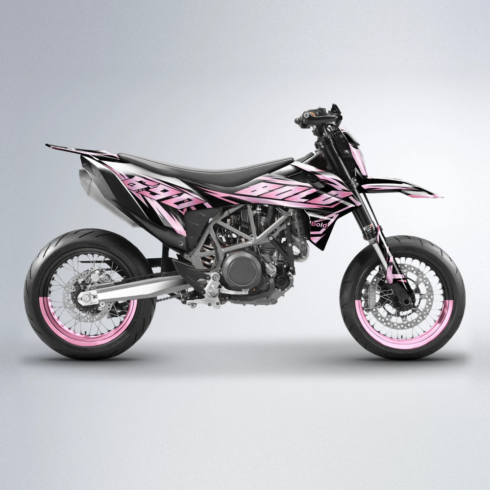 SCAN KTM SMC 690 supermoto graphics kit in Sakura Pink