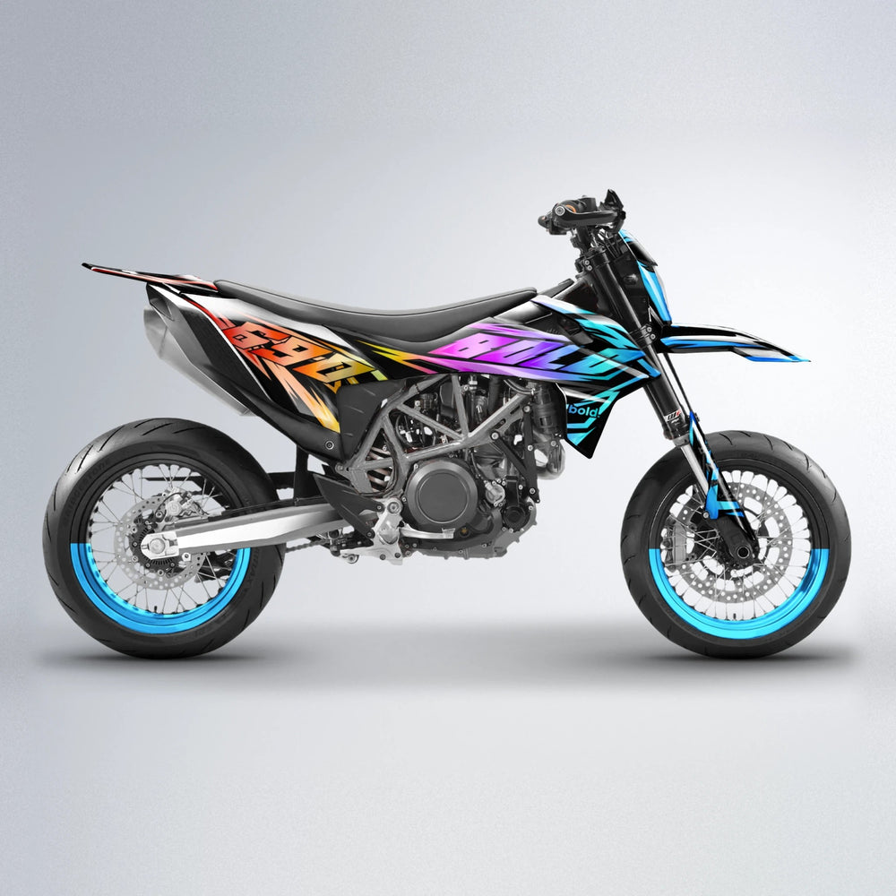 SCAN KTM SMC 690 supermoto graphics kit in Sunset Fade
