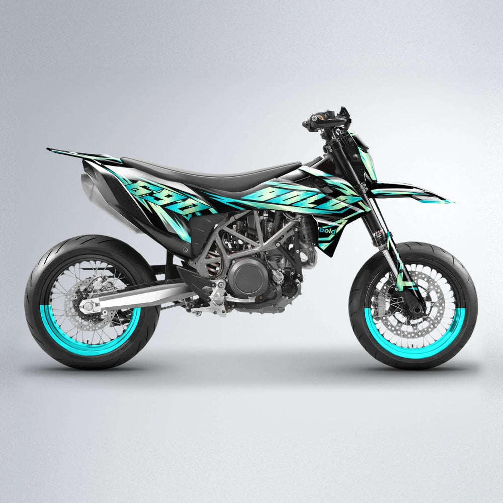 SCAN KTM SMC 690 supermoto graphics kit in Teal