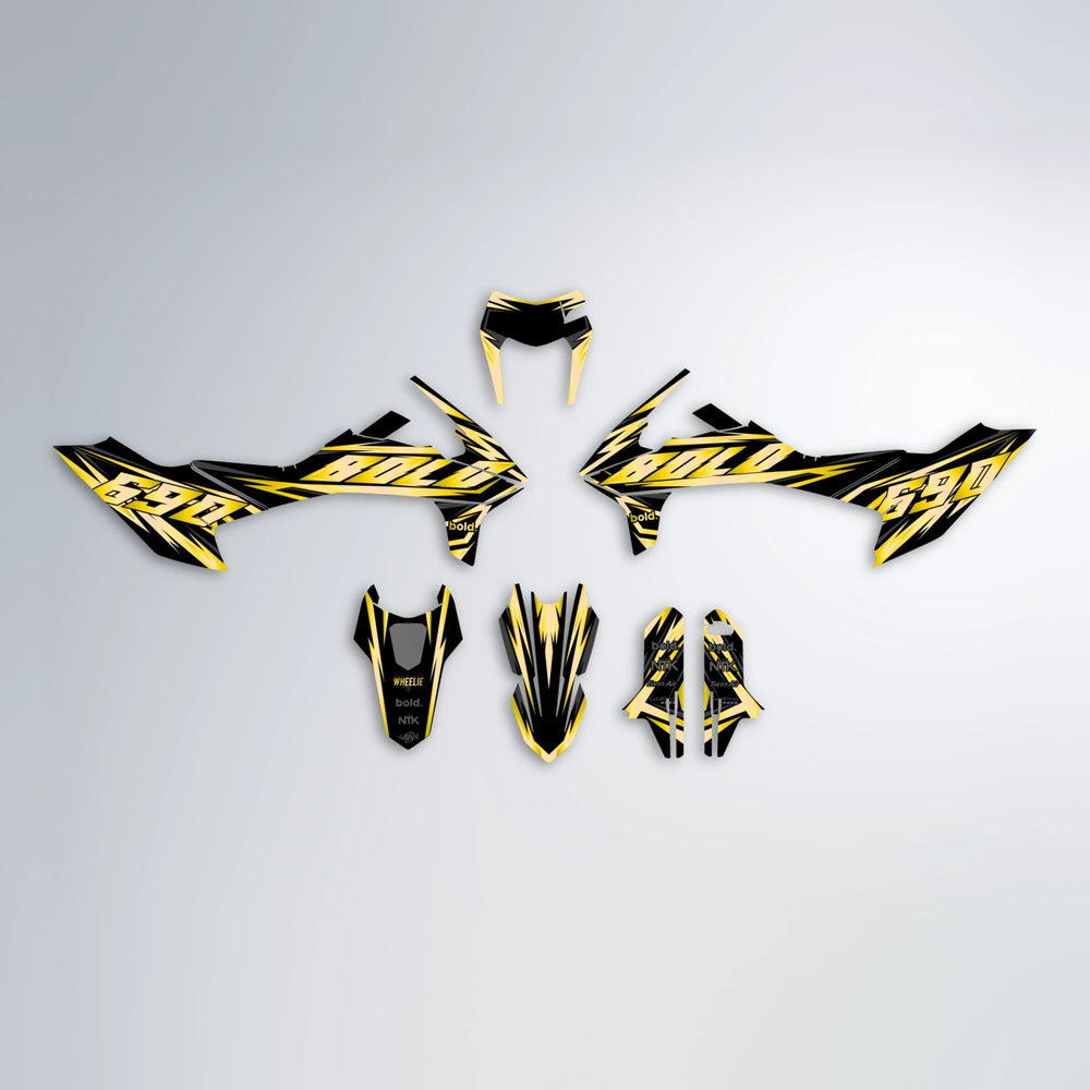SCAN KTM SMC 690 graphics kit parts layout in Yellow