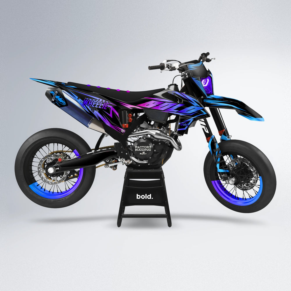 SCAN supermoto graphics kit in Blue Purple Fade