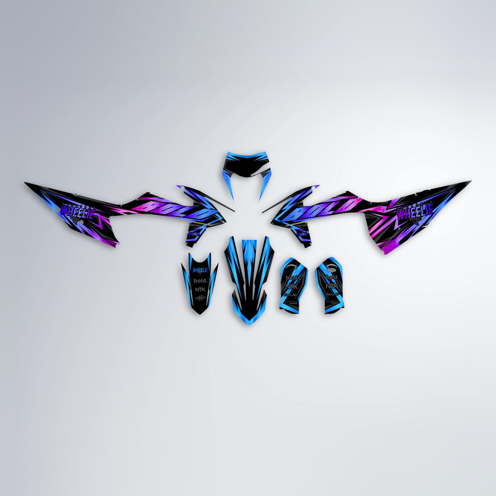 SCAN graphics kit parts layout in Blue Purple Fade