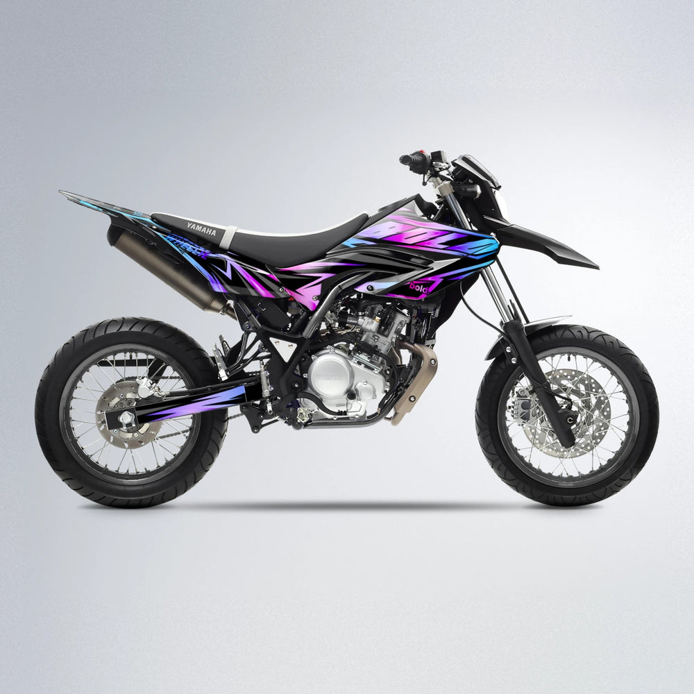SCAN Yamaha WR 125X supermoto graphics kit in Blue Purple Fade