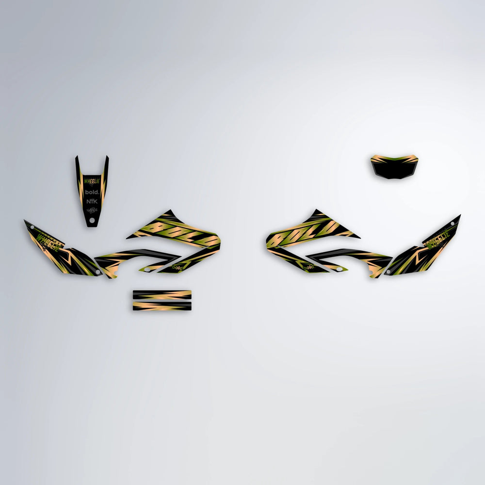 SCAN Yamaha WR 125X graphics kit parts layout in Olive