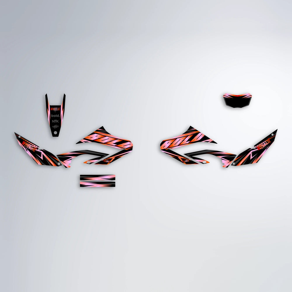 SCAN Yamaha WR 125X graphics kit parts layout in Orange