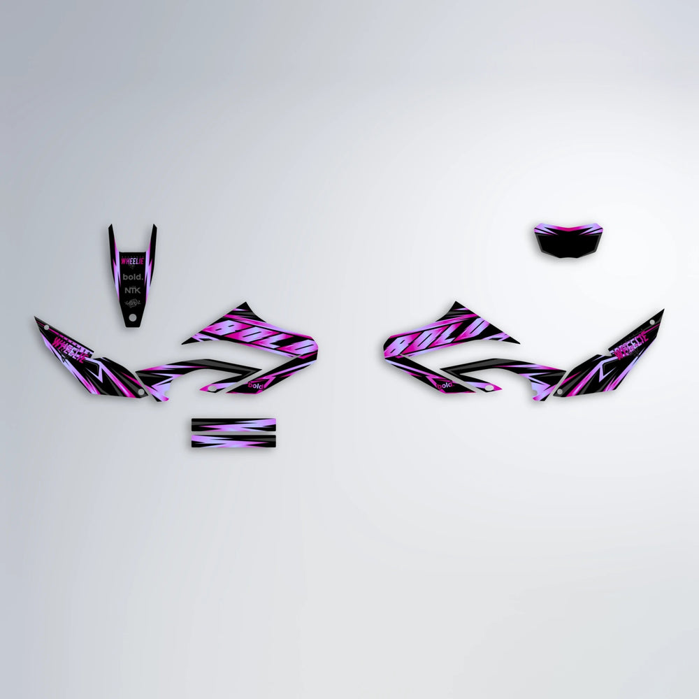 SCAN Yamaha WR 125X graphics kit parts layout in Pink