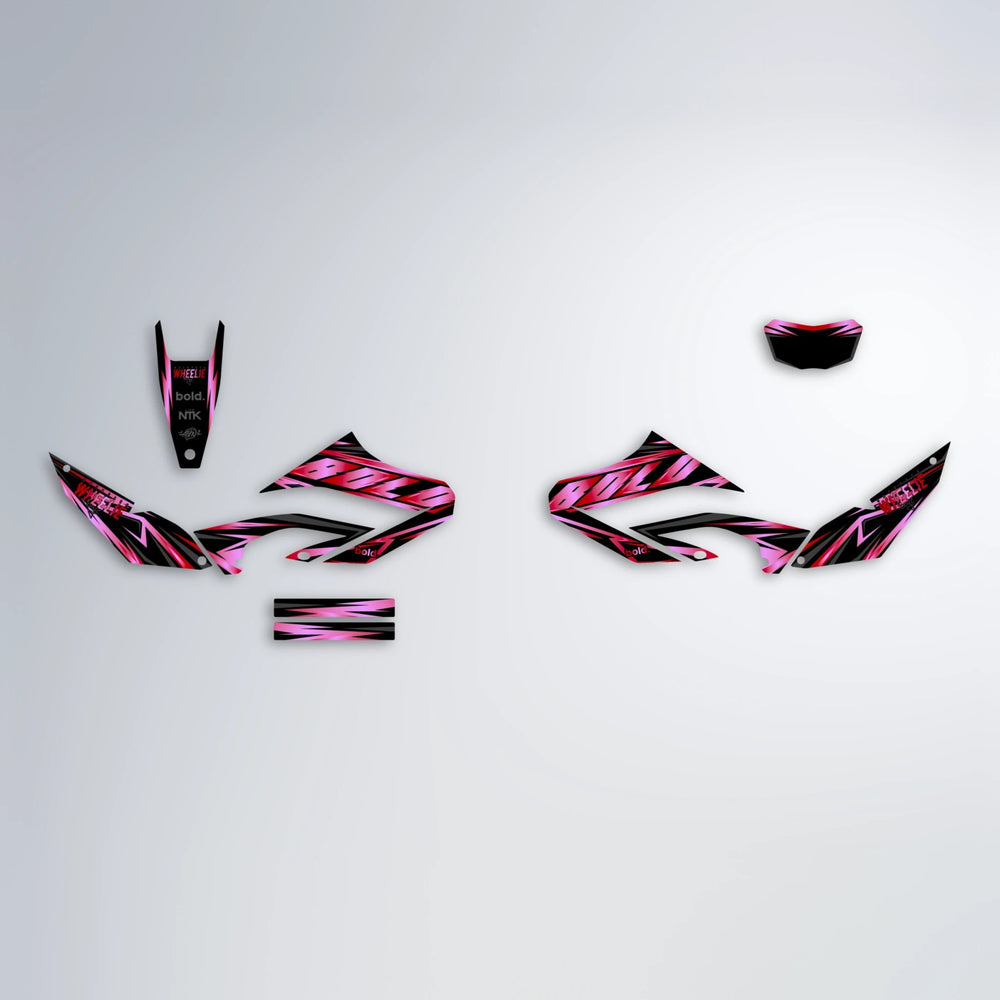 SCAN Yamaha WR 125X graphics kit parts layout in Red