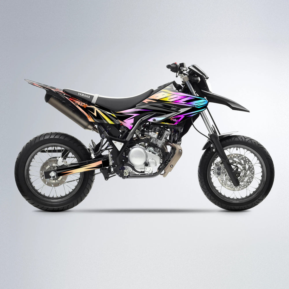 SCAN Yamaha WR 125X supermoto graphics kit in Sunset Fade