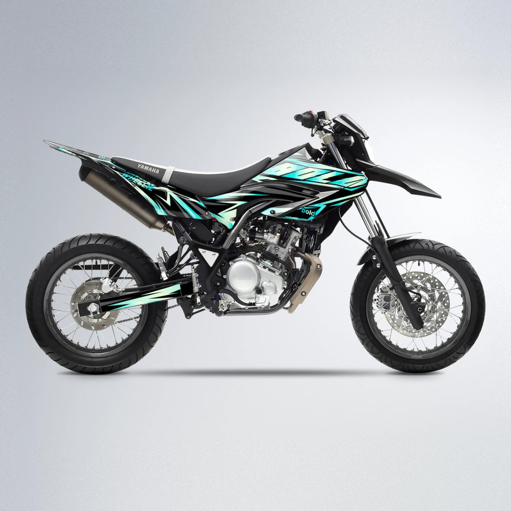 SCAN Yamaha WR 125X supermoto graphics kit in Teal