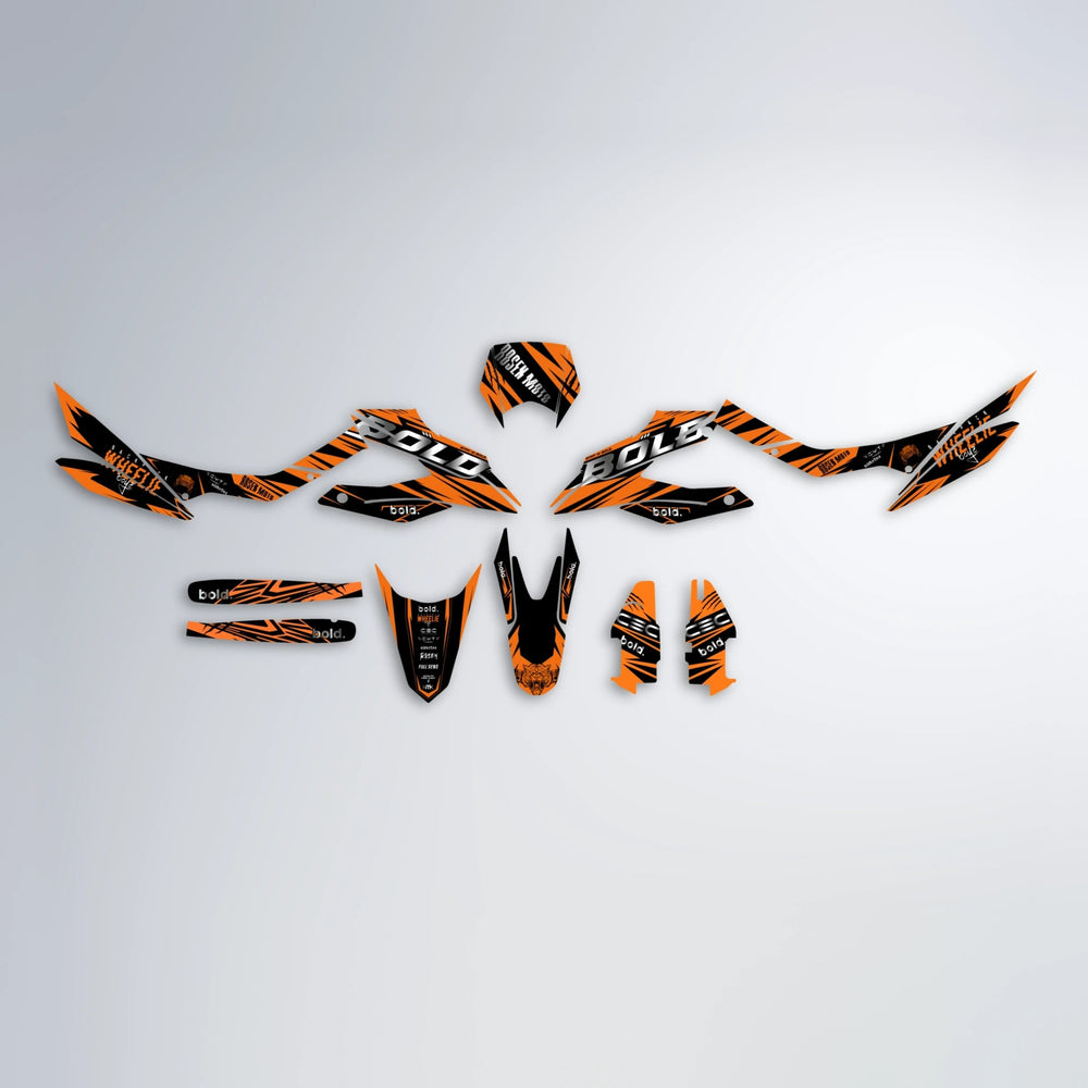 SEBBE ROSEN Aprilia SX 125 graphics kit parts layout in Orange