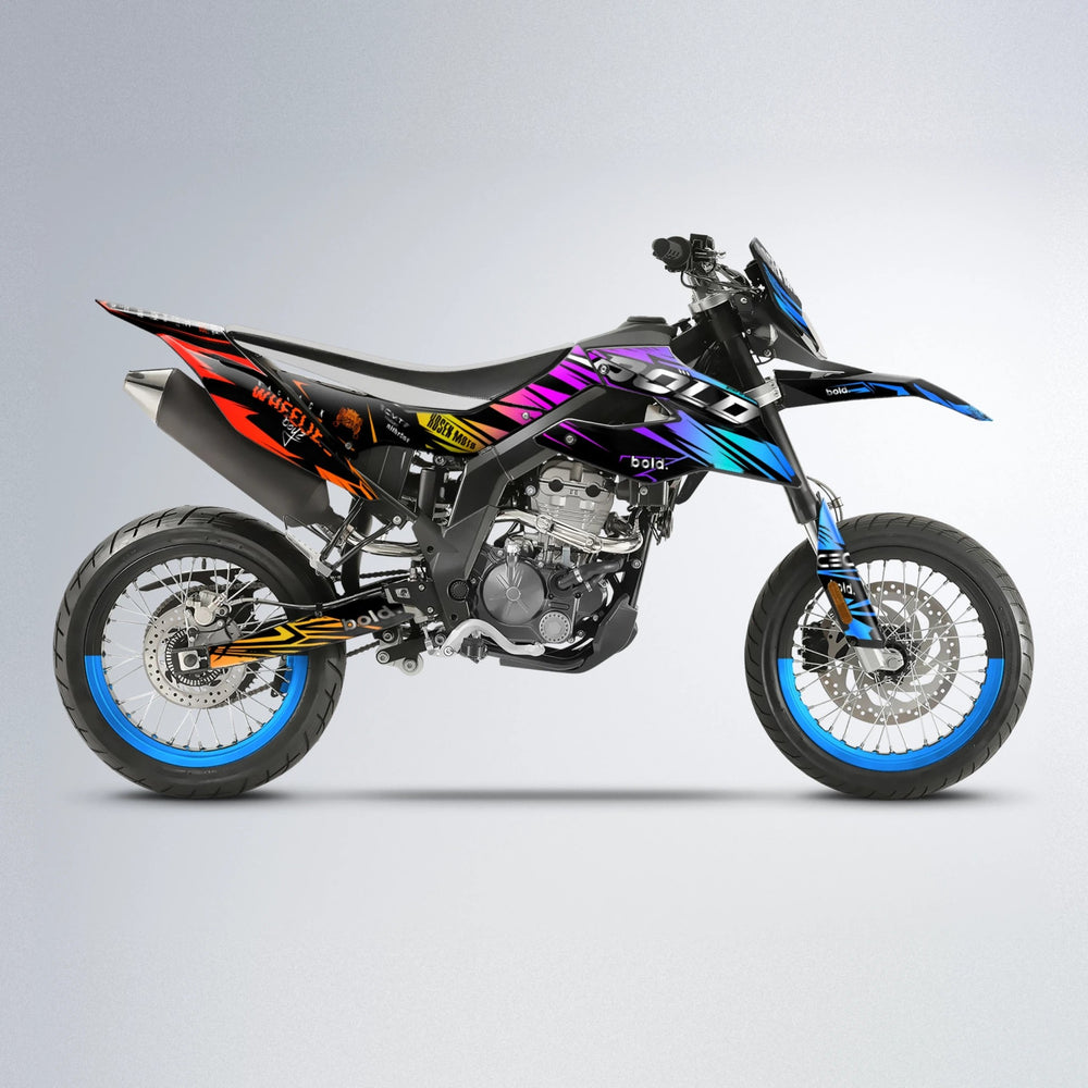 SEBBE ROSEN Aprilia SX 125 supermoto graphics kit in Sunset Fade