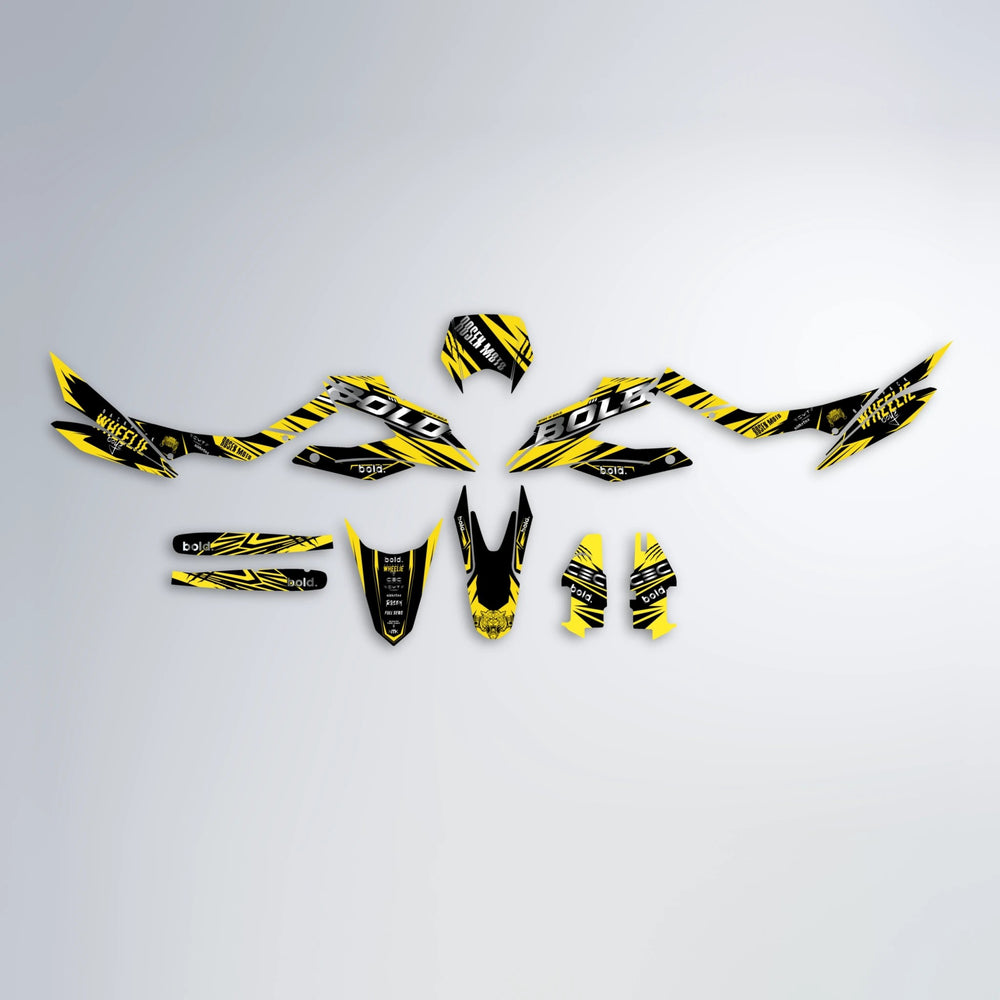 SEBBE ROSEN Aprilia SX 125 graphics kit parts layout in Yellow