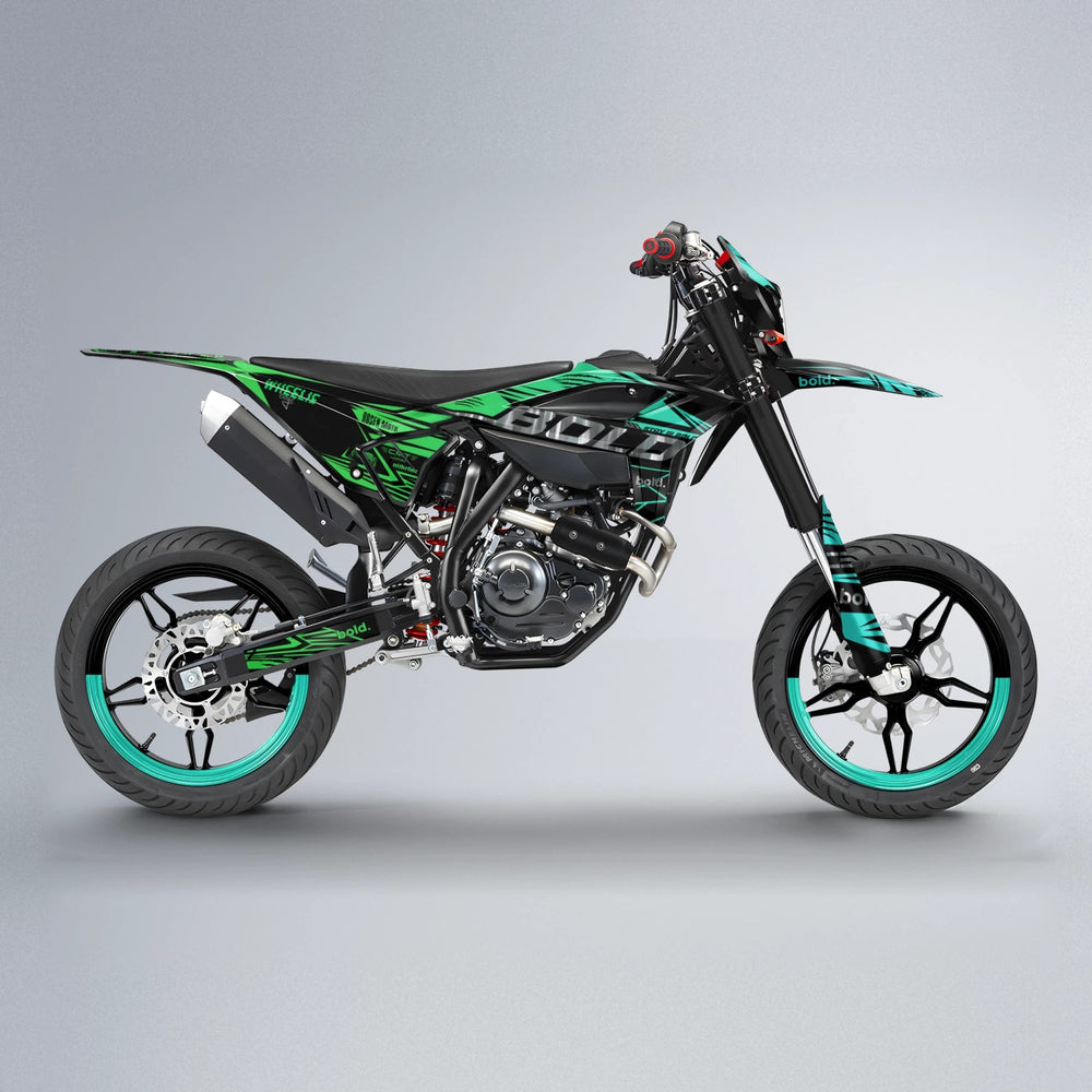 SEBBE ROSEN Beta supermoto graphics kit in Cyan & Green