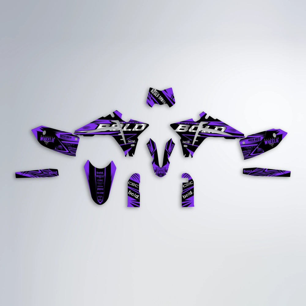 SEBBE ROSEN Fantic graphics kit parts layout in Purple
