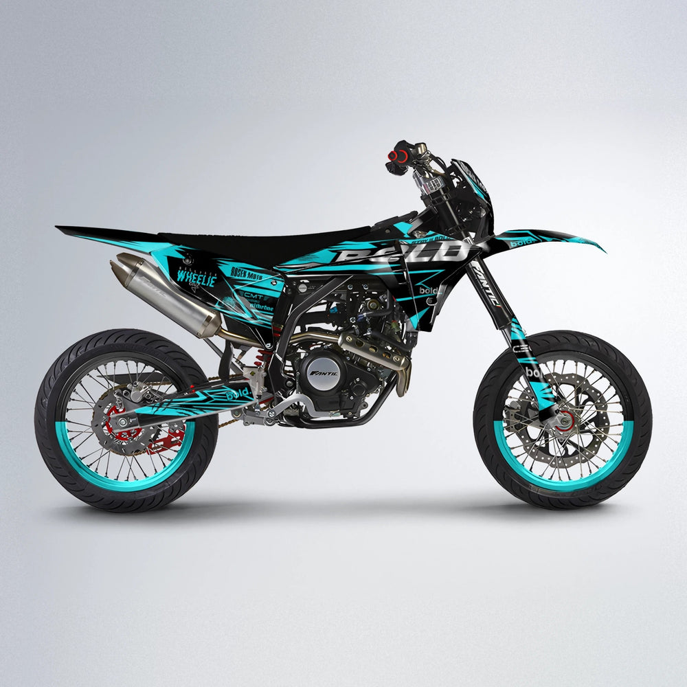 SEBBE ROSEN Fantic supermoto graphics kit in Teal