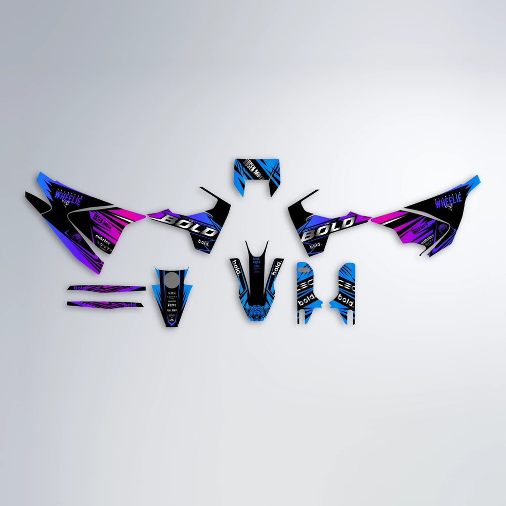 SEBBE ROSEN Husqvarna 701 graphics kit parts layout in Blue Purple Fade