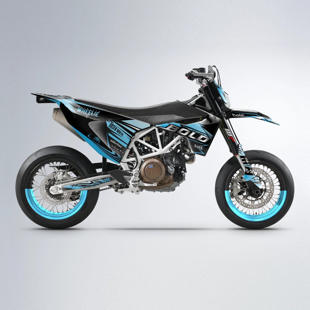 SEBBE ROSEN Husqvarna 701 supermoto graphics kit in Light Blue & White