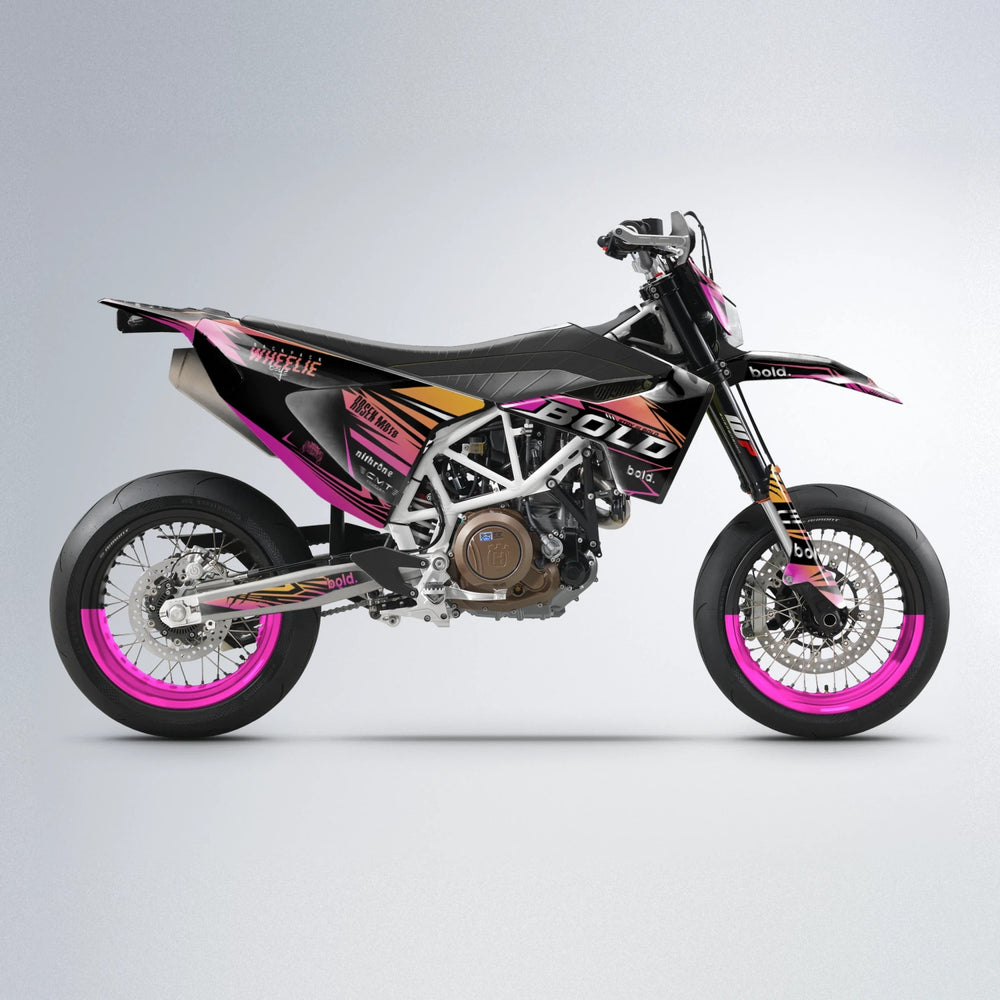 SEBBE ROSEN Husqvarna 701 supermoto graphics kit in Pink & Yellow
