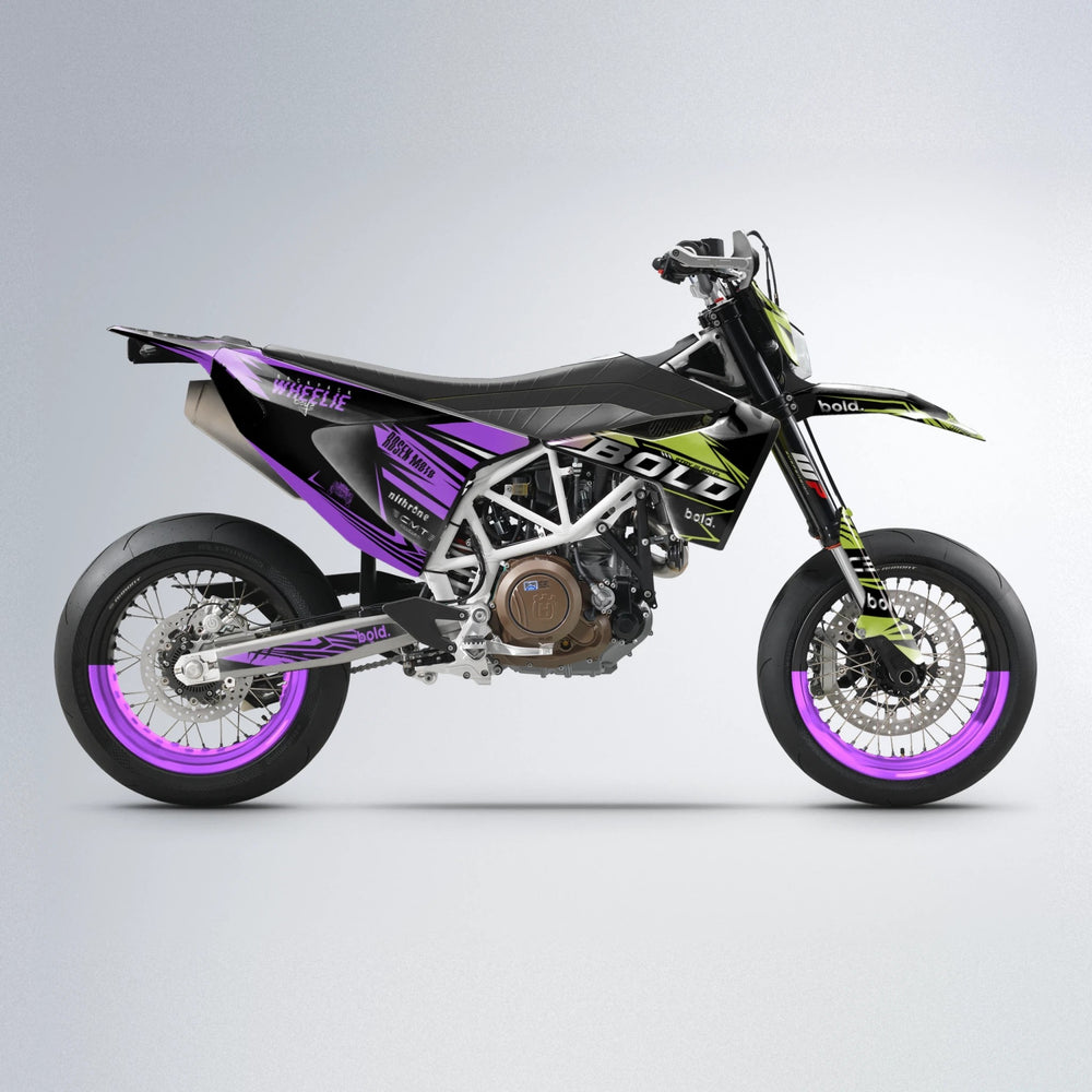 SEBBE ROSEN Husqvarna 701 supermoto graphics kit in Purple & Yellow