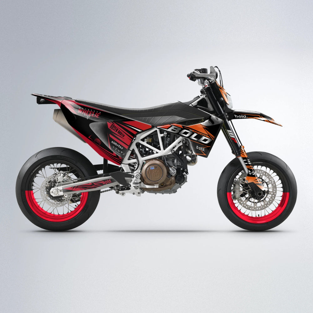 SEBBE ROSEN Husqvarna 701 supermoto graphics kit in Red & Orange