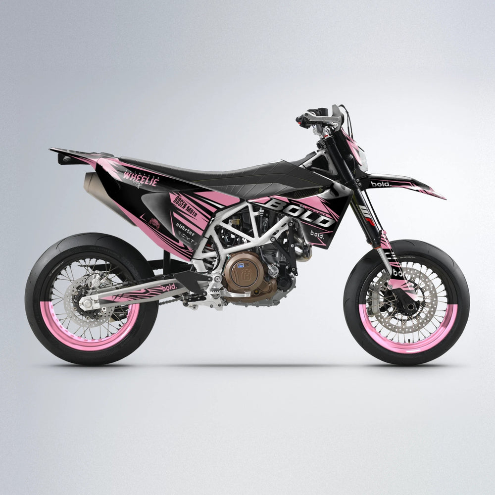 SEBBE ROSEN Husqvarna 701 supermoto graphics kit in Sakura Pink