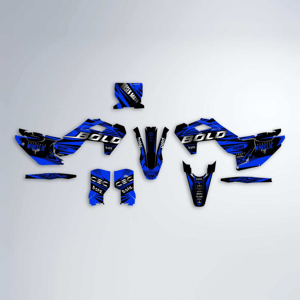 SEBBE ROSEN Husqvarna FE/TE graphics kit parts layout in Blue