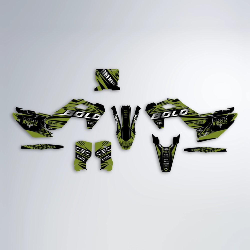 SEBBE ROSEN Husqvarna FE/TE graphics kit parts layout in Olive