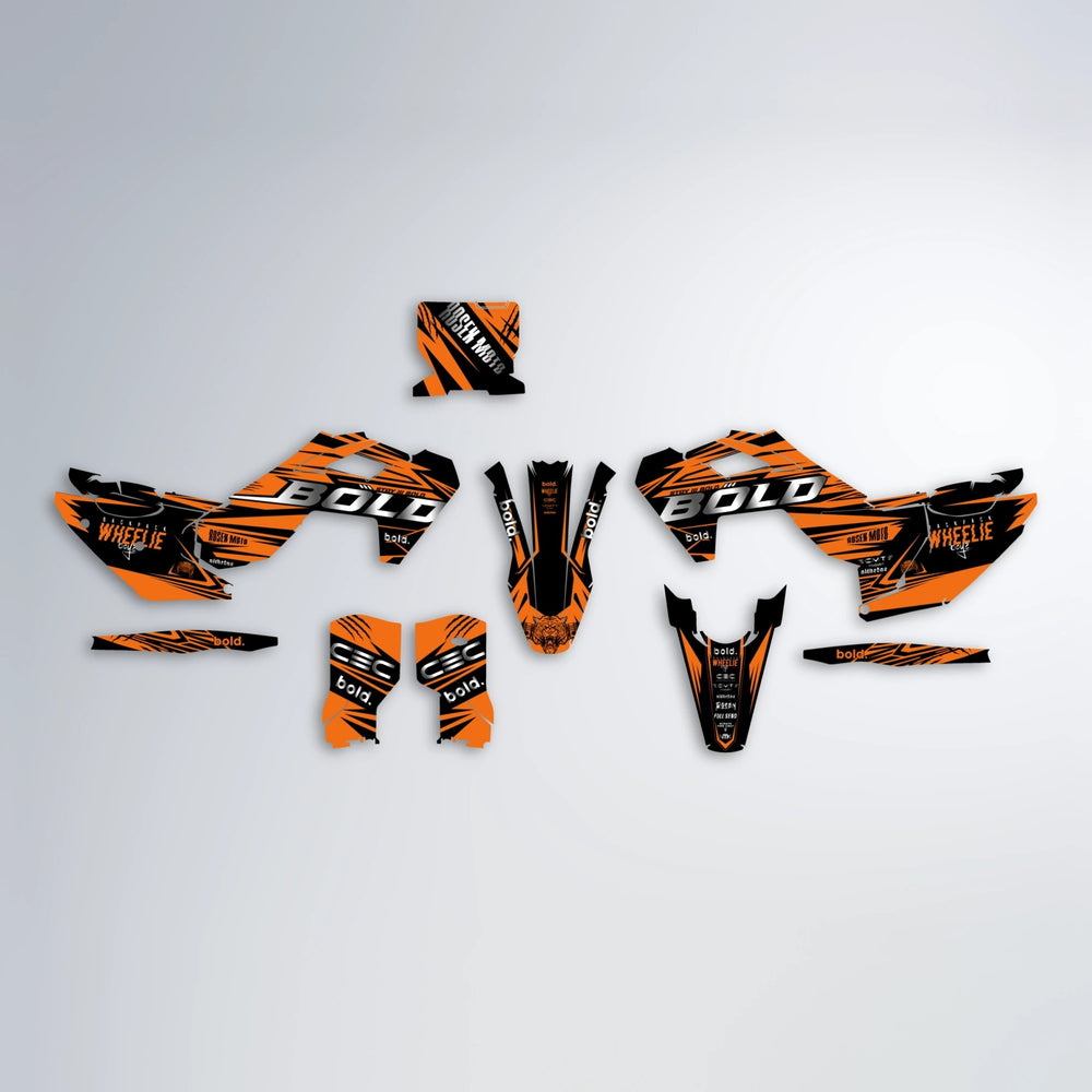 SEBBE ROSEN Husqvarna FE/TE graphics kit parts layout in Orange