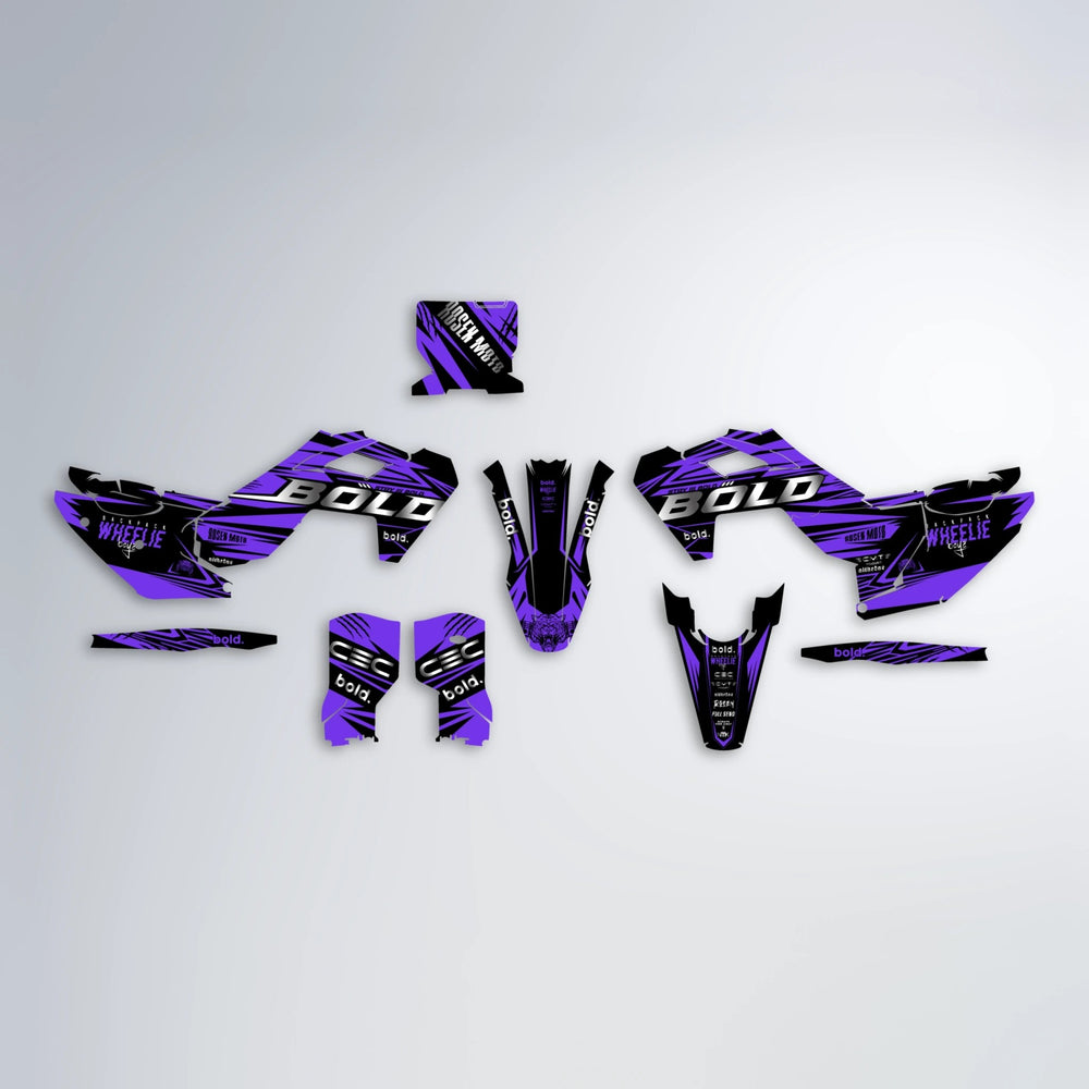SEBBE ROSEN Husqvarna FE/TE graphics kit parts layout in Purple