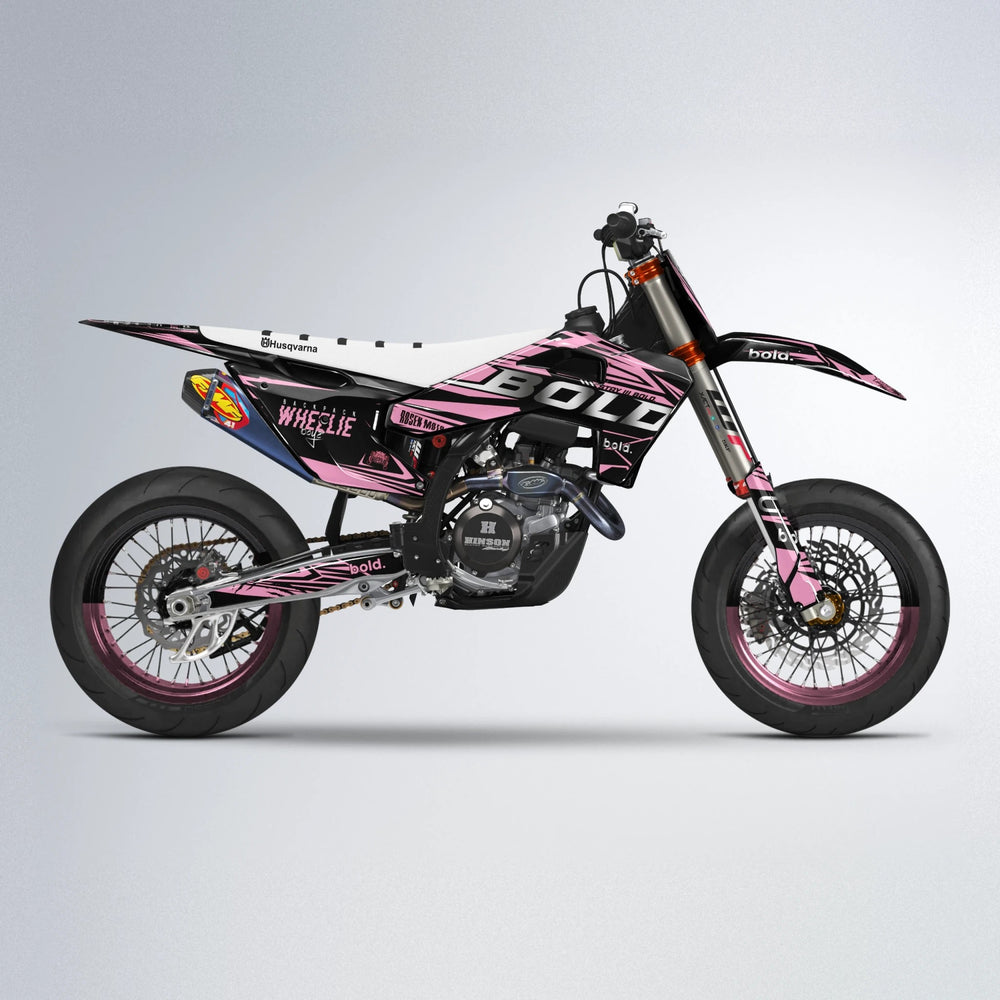 SEBBE ROSEN Husqvarna FE/TE supermoto graphics kit in Sakura Pink